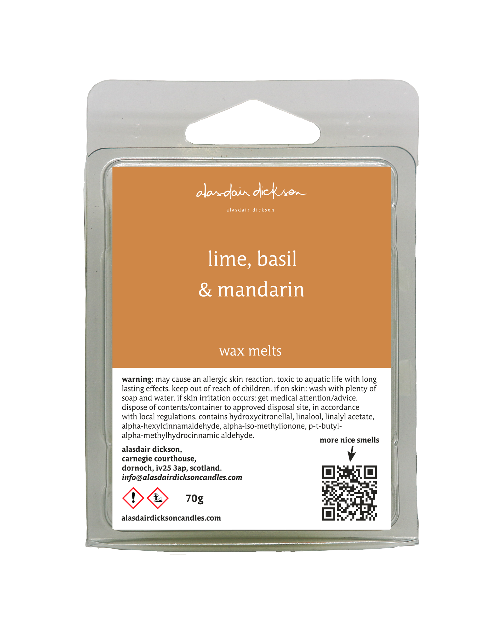 lime, basil & mandarin - wax melt bar