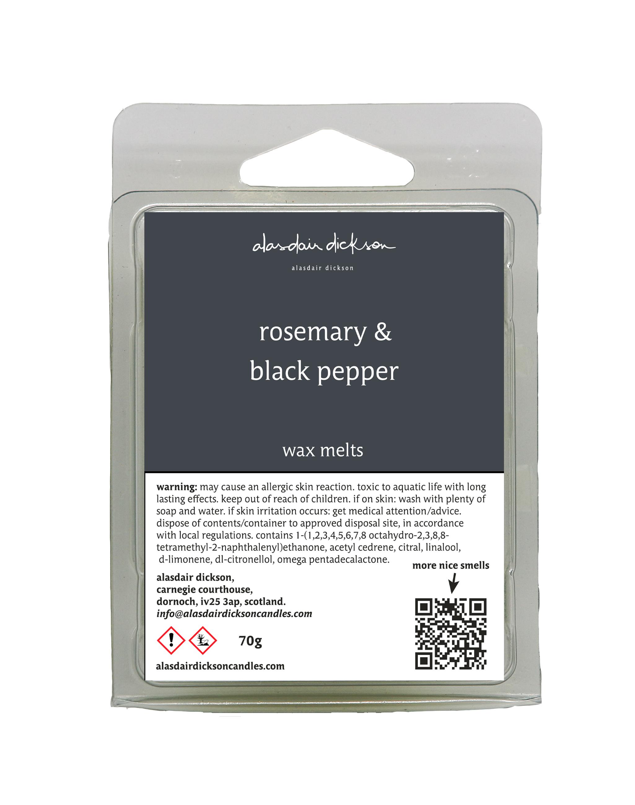 rosemary & black pepper - wax melt bar